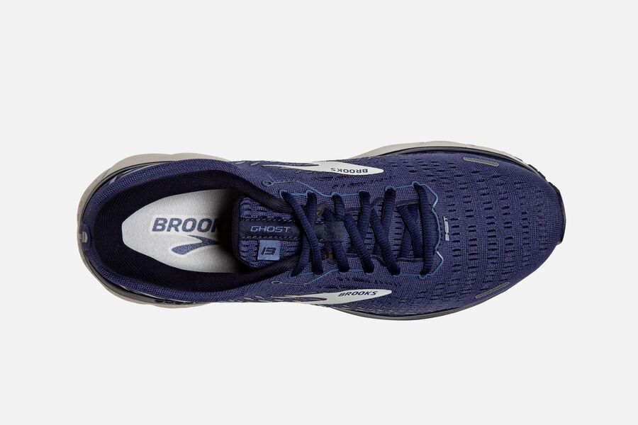 Brooks Ghost 13 Road Running Shoes Mens - Navy/Silver - EXFVS-4096